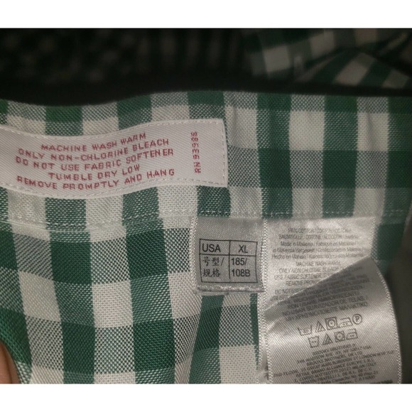BROOKS BROTHERS‎ Size XL Contrast Gingham Check Button Down Front Shirt green - Picture 8 of 11